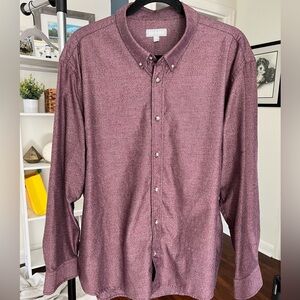 ASH & ERIE Burgundy Performance Stretch Button-Down Shirt